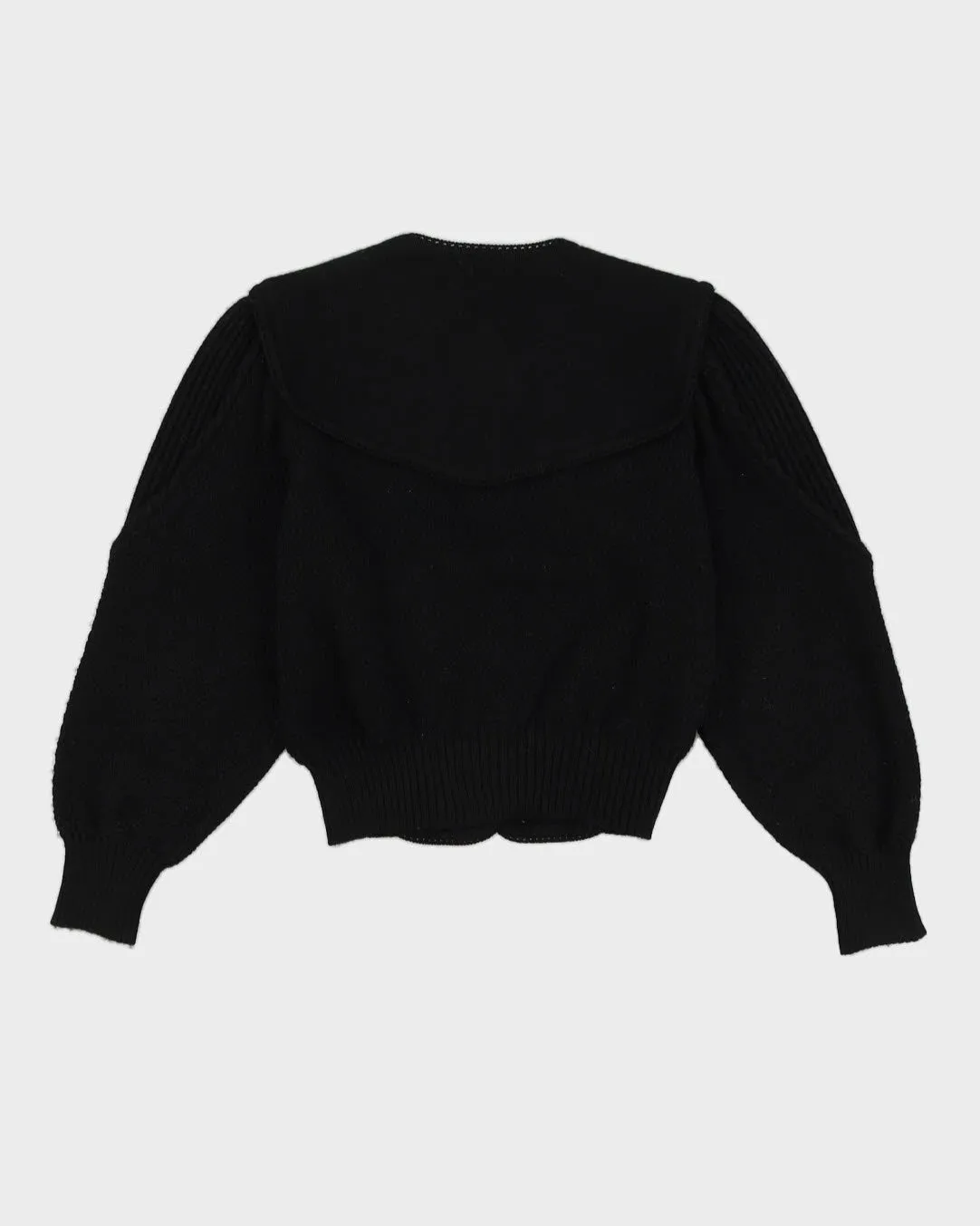 00s Black Knitted Cropped Cardigan - S