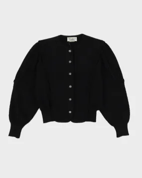 00s Black Knitted Cropped Cardigan - S