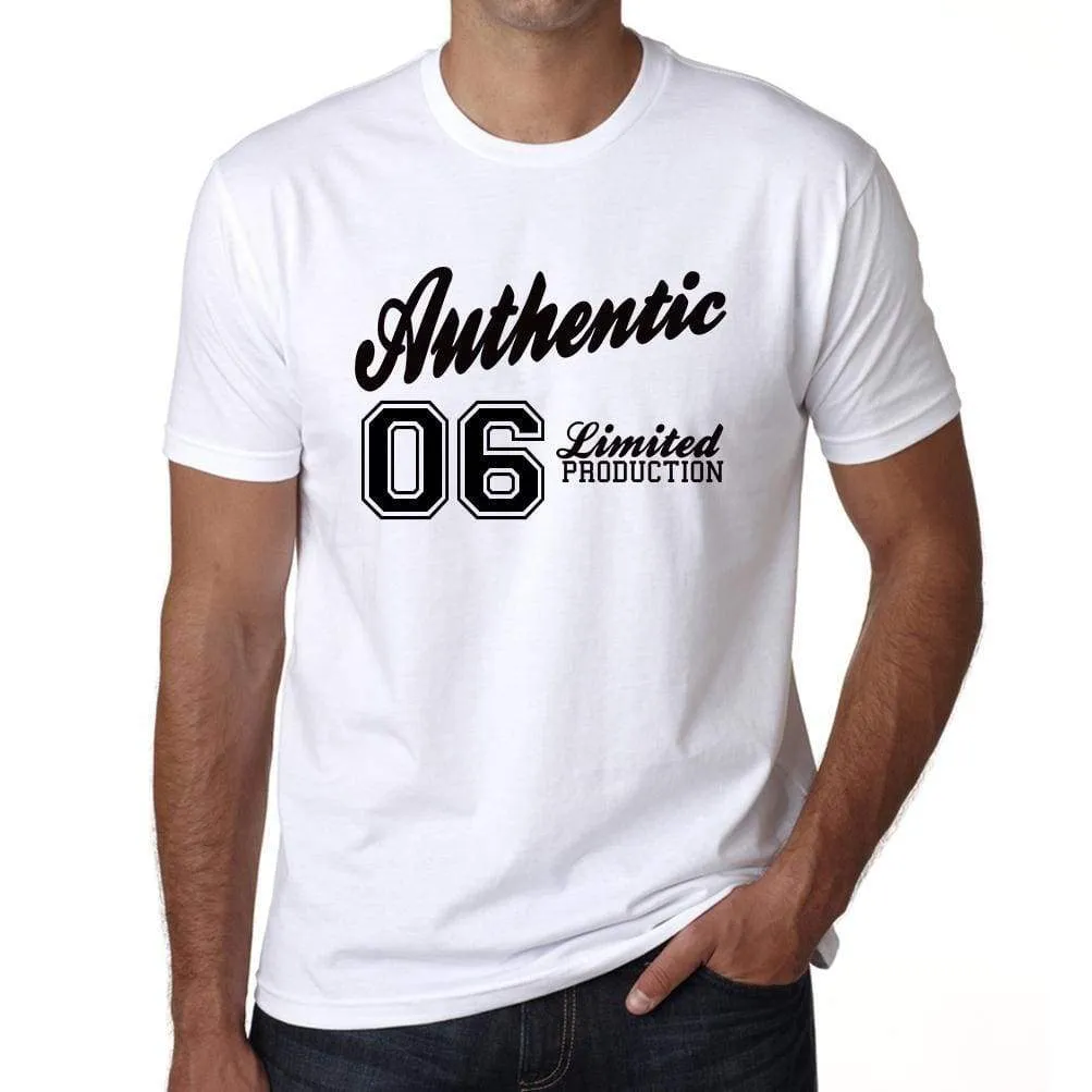 05, Authentic, White, Men's Short Sleeve Round Neck T-shirt 00123