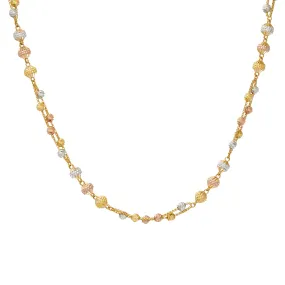 22K Multi-Tone Gold Beaded Chain (33gm)