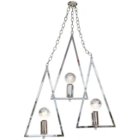 A Chrome Three Triangle Mid Century Chandelier