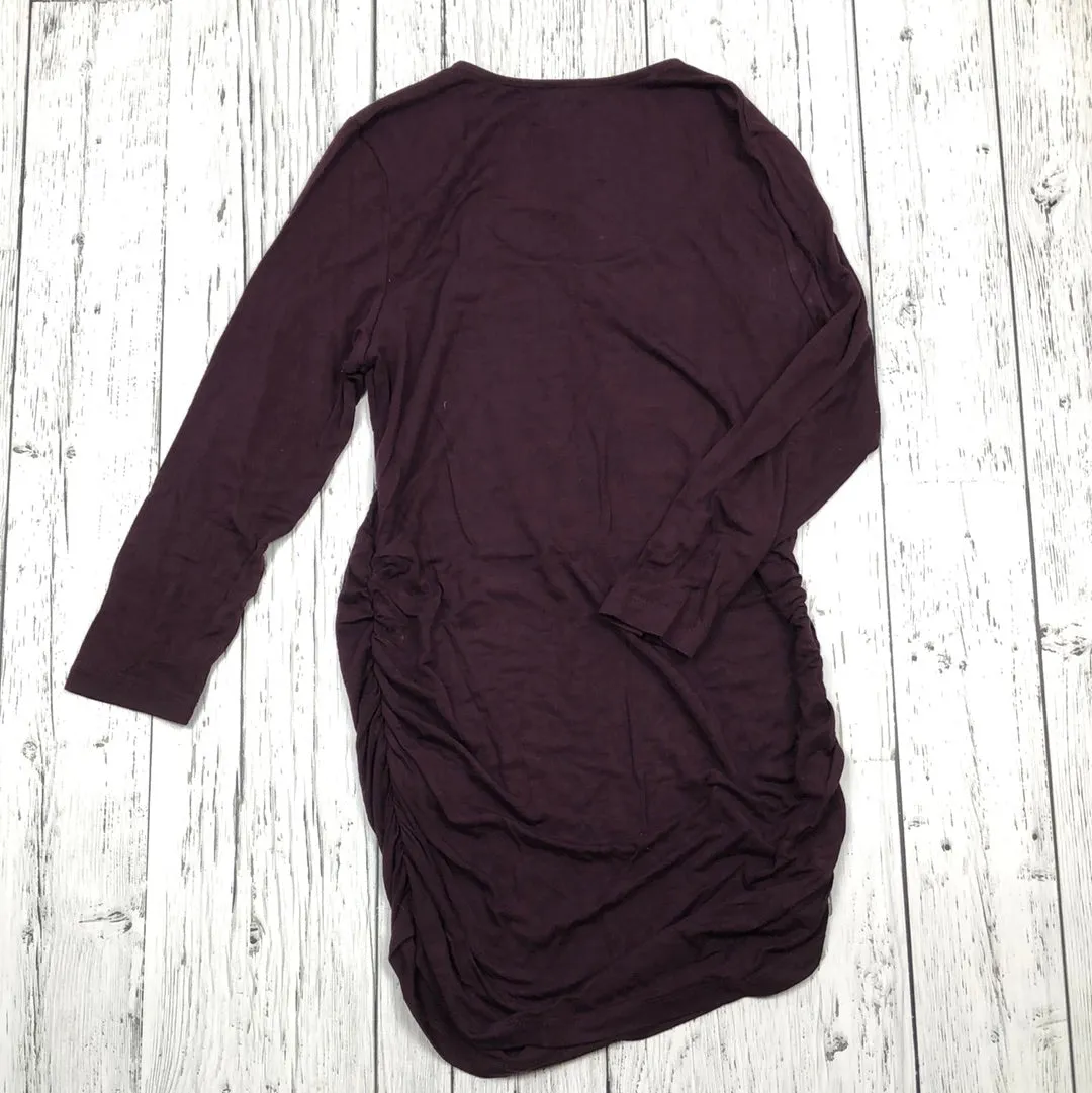 A Pea In The Pod Dark Purple Maternity Shirt - Ladies M