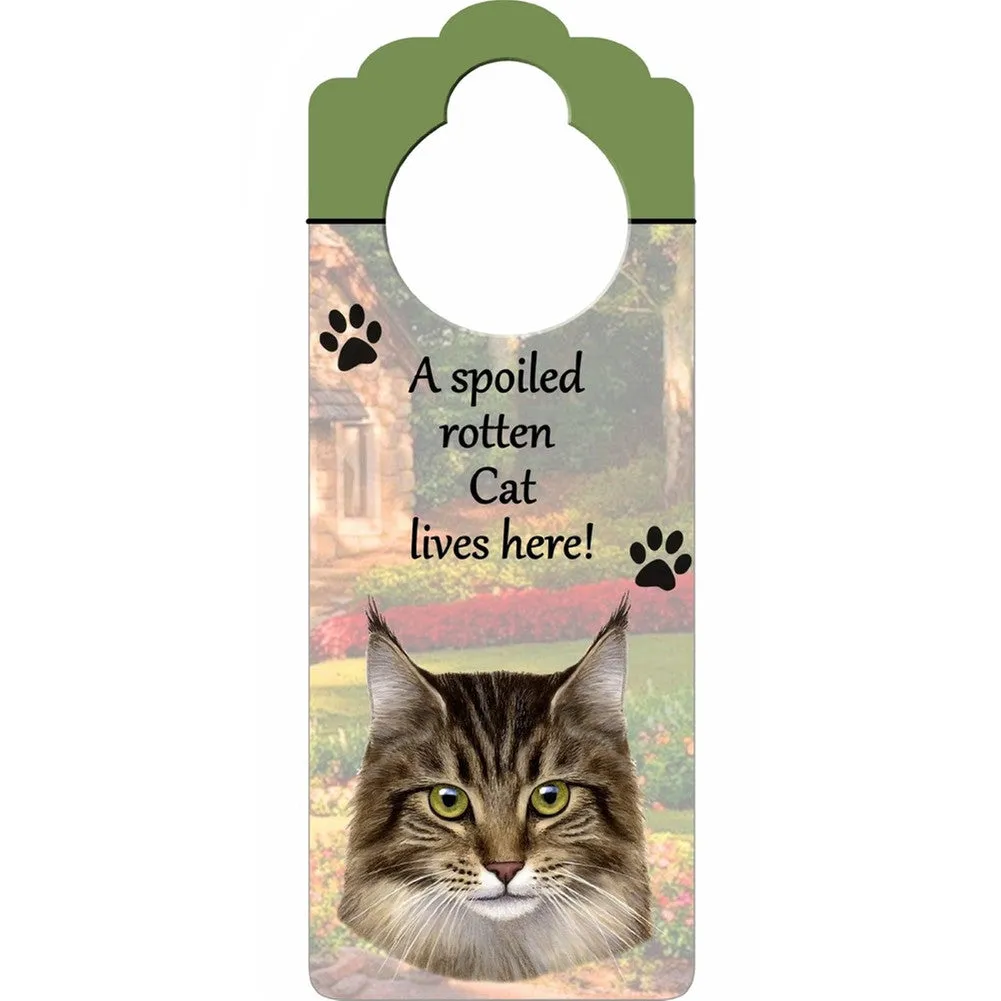 A Spoiled Maine Coon Doorknob Sign