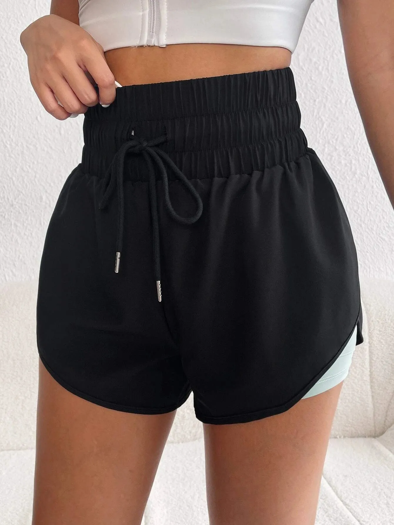 Aadhya Drawstring Waist Sports Shorts