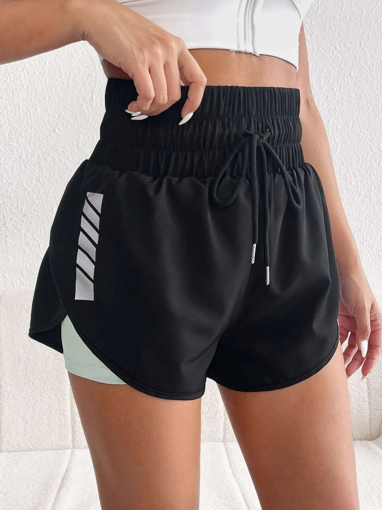 Aadhya Drawstring Waist Sports Shorts