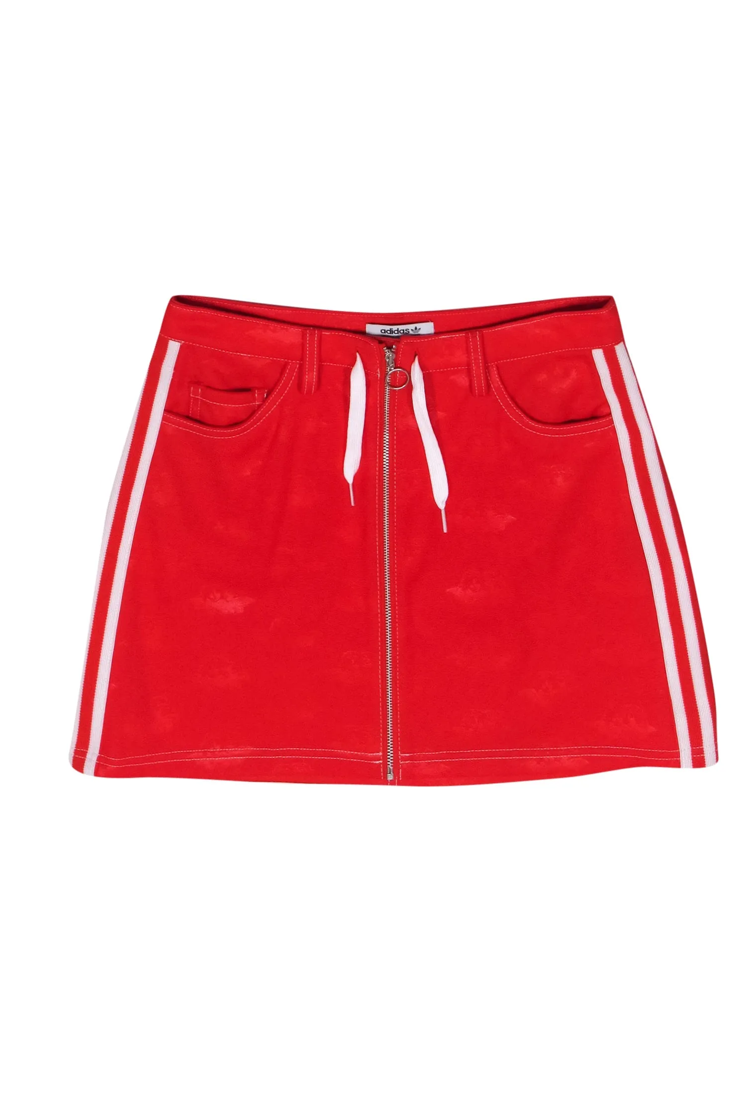 Adidas x Fiorucci - Red Angel Baby Jacquard Miniskirt w/ Embroidered Back Logos Sz M