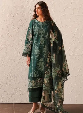 Afrozeh Festive Chikankari Lawn 3 Piece Unstitched Suit AF24CL VIRIDIAN