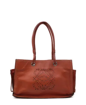 Anagram Leather Tote Bag Red