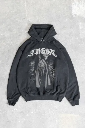 ANGST BLACK WASHED HOODIE