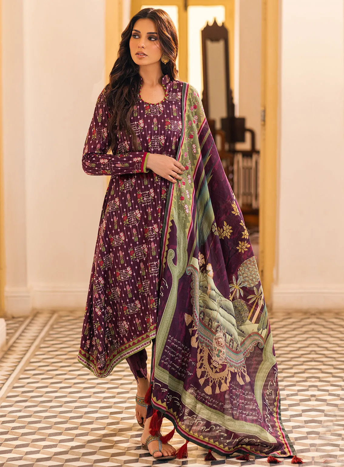 Ankahi by Al Zohaib Printed Cambric Unstitched 3 Piece Suit - 03