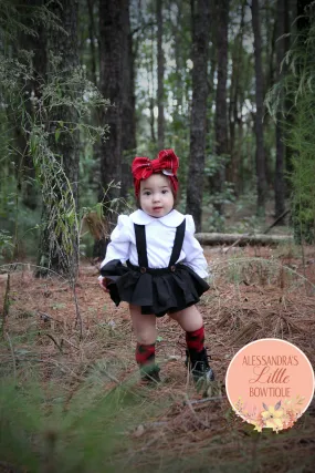 Black Skirted Bloomers with Suspenders