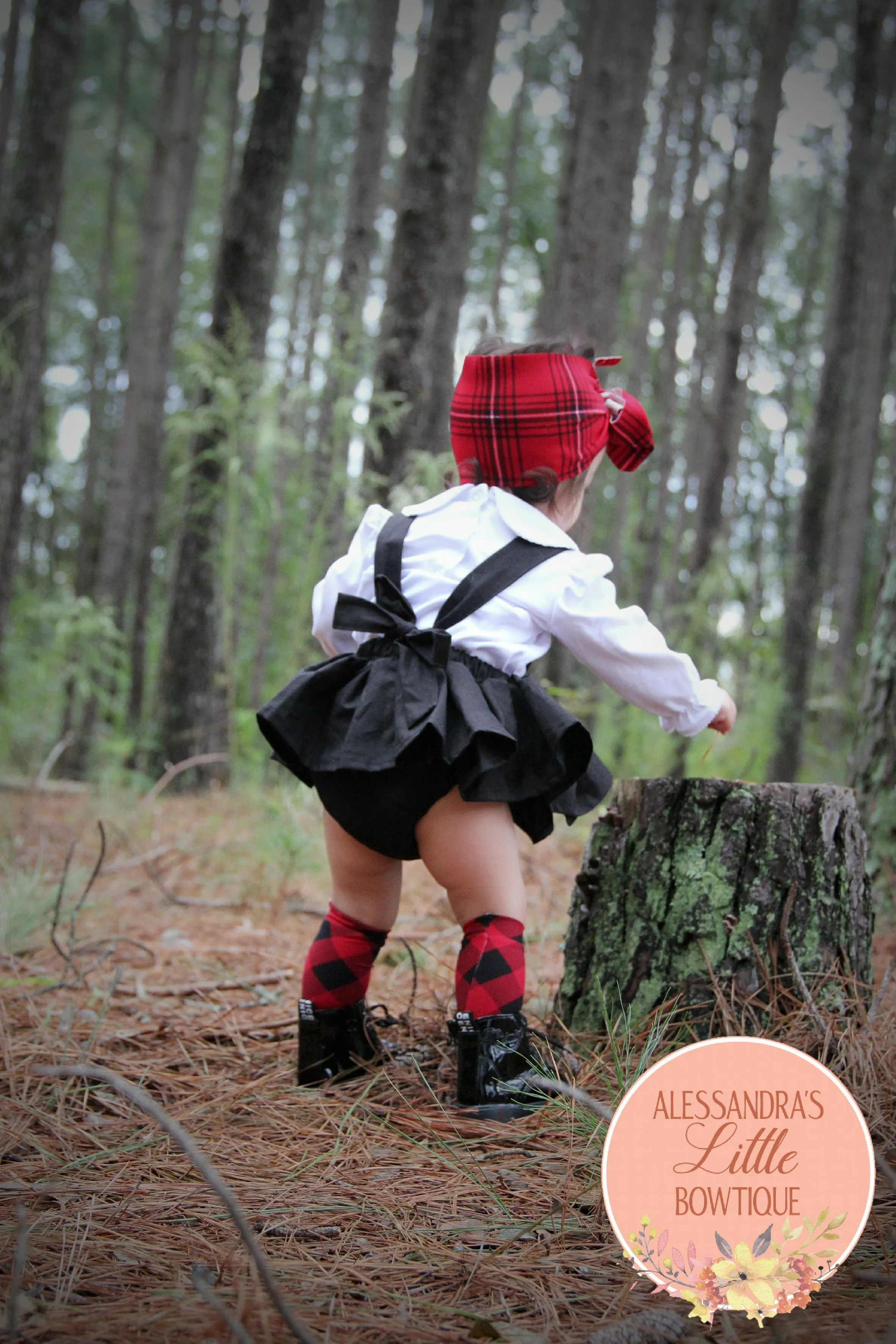 Black Skirted Bloomers with Suspenders