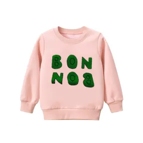 BON BON Embroided T Pink Fleece Sweatshirt 12622