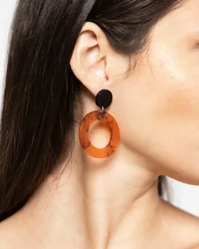 DROP ROUND ACRYLIC EARRINGS 1208 - حلق