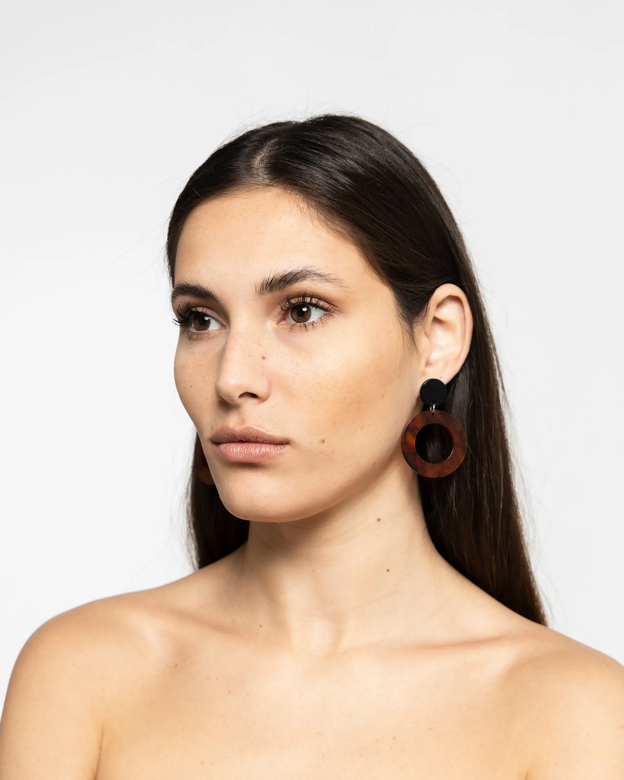 DROP ROUND ACRYLIC EARRINGS 1208 - حلق