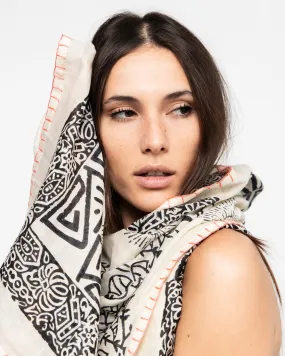 EDGE STITCH TASSEL SCARF 1710 - سكارف