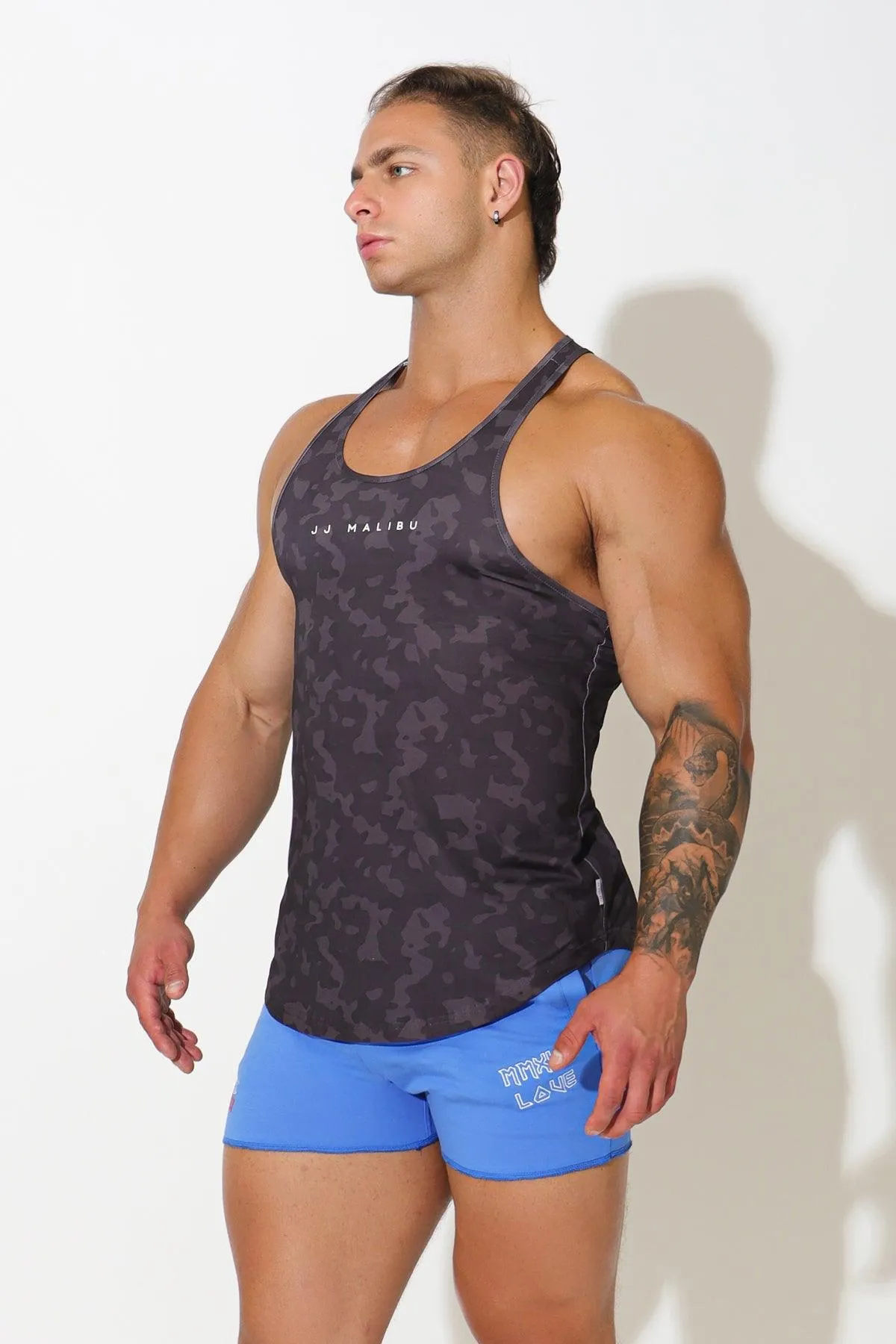 Feel-Me Scoop Bottom Tank - Grey Camo