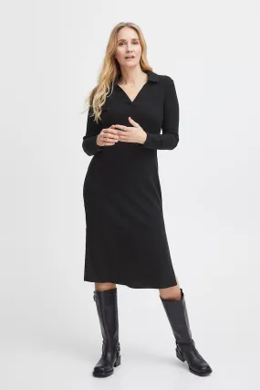 Fransa Henley black dress