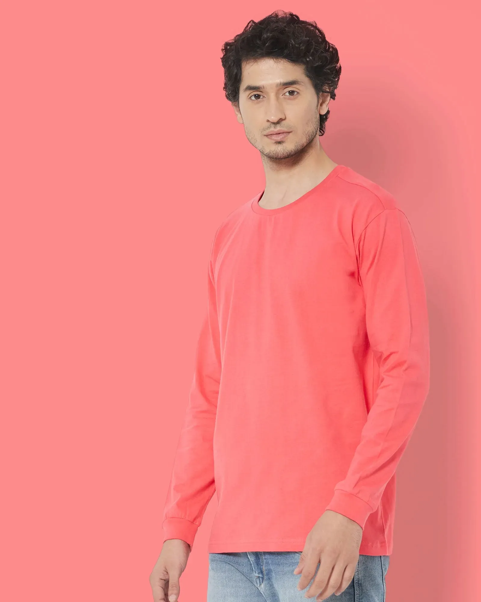 Full Sleeves Crew Neck: Vermillion