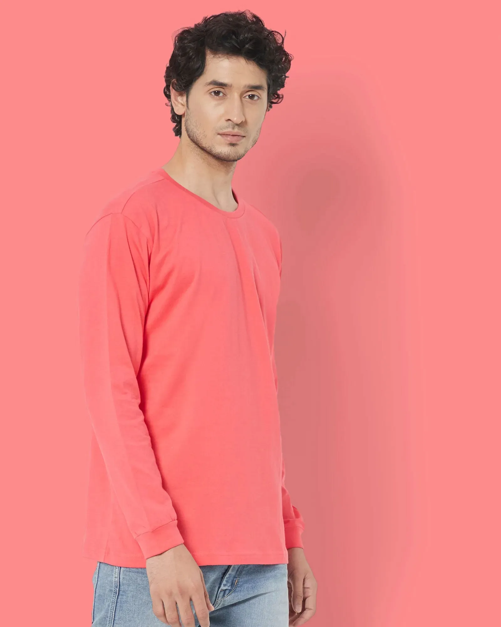 Full Sleeves Crew Neck: Vermillion