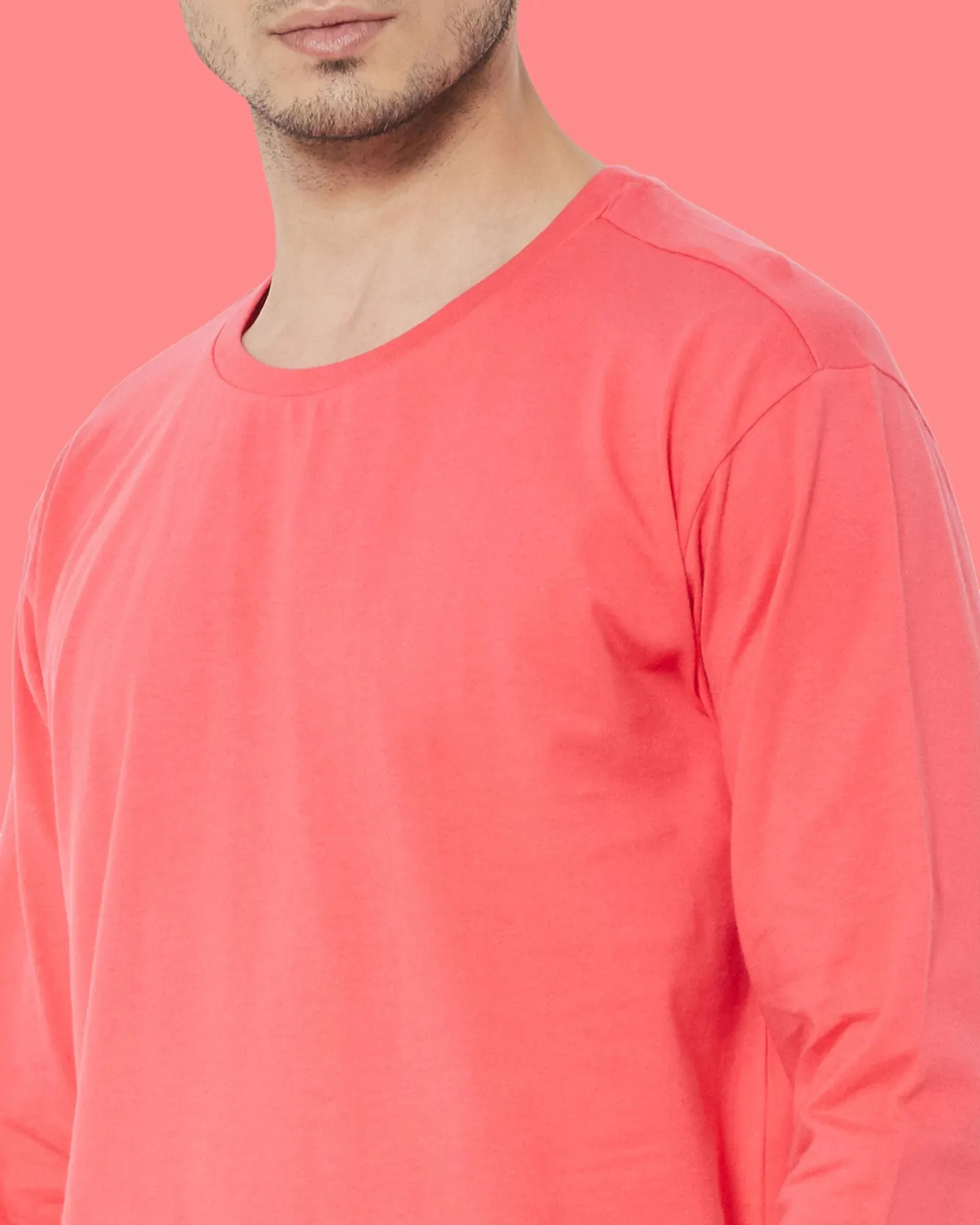 Full Sleeves Crew Neck: Vermillion