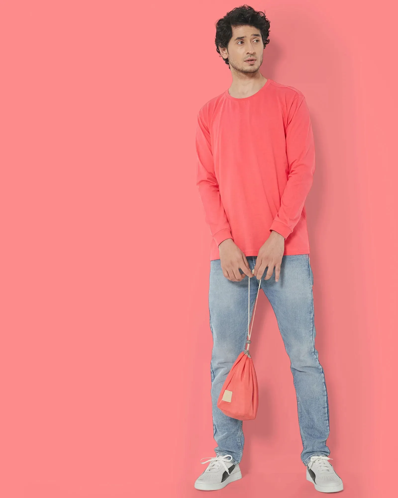 Full Sleeves Crew Neck: Vermillion