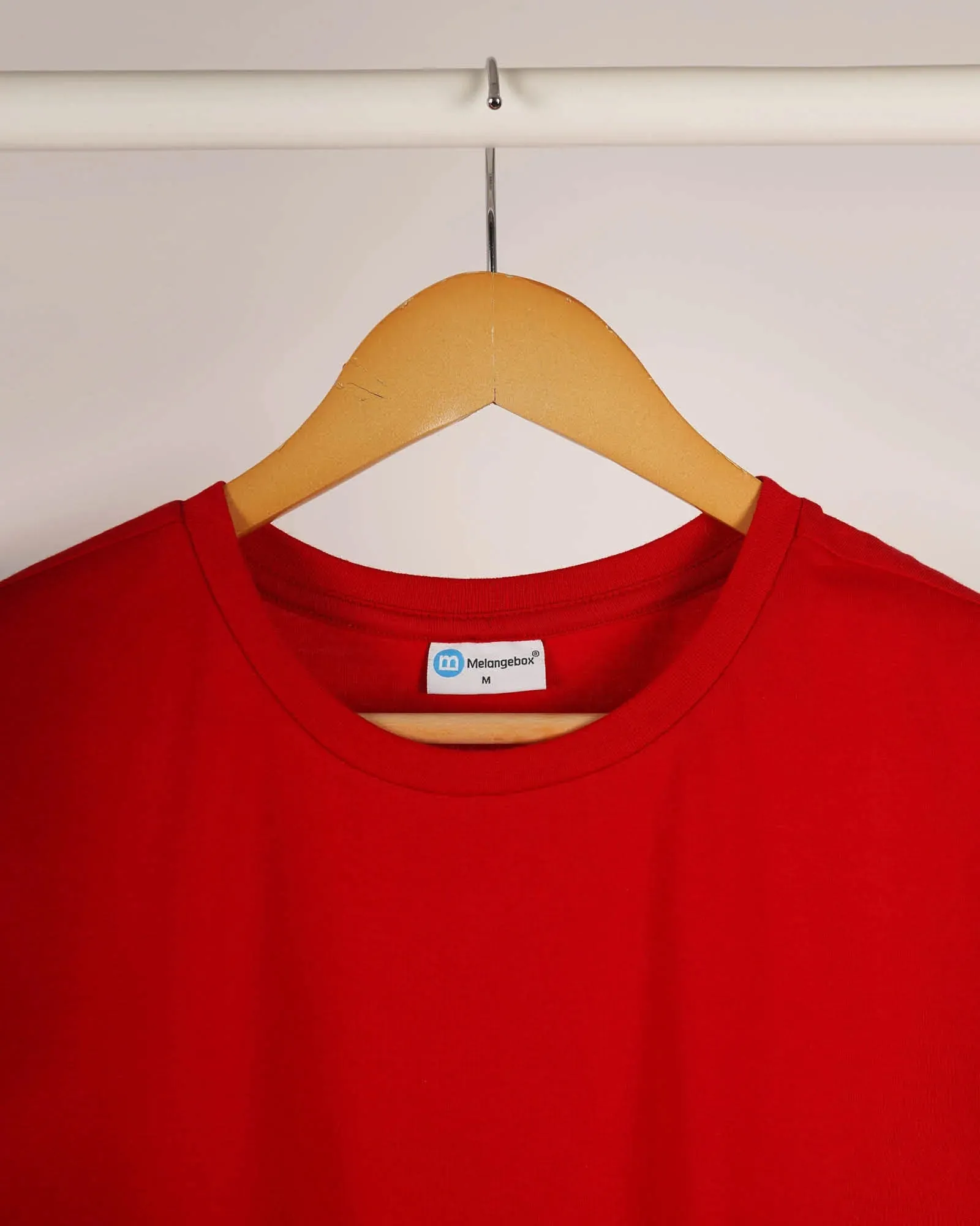 Half Sleeves Crew Neck: Red