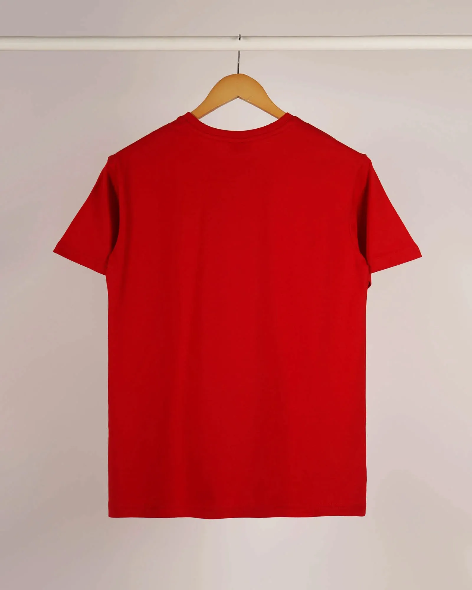 Half Sleeves Crew Neck: Red