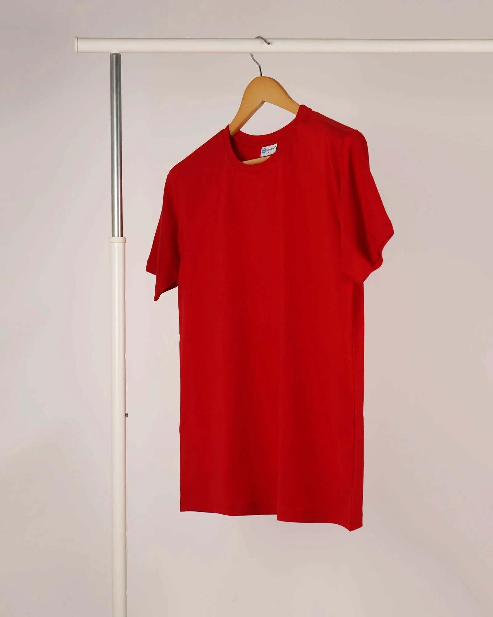 Half Sleeves Crew Neck: Red