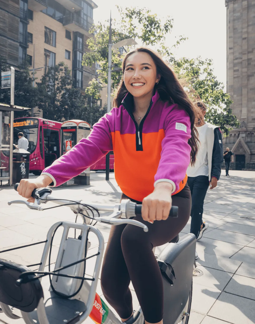 Half Zip Crop Polar Fleece in Very Berry