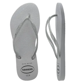 Havaianas Slim Gloss Thongs - Ice Grey