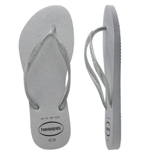 Havaianas Slim Gloss Thongs - Ice Grey