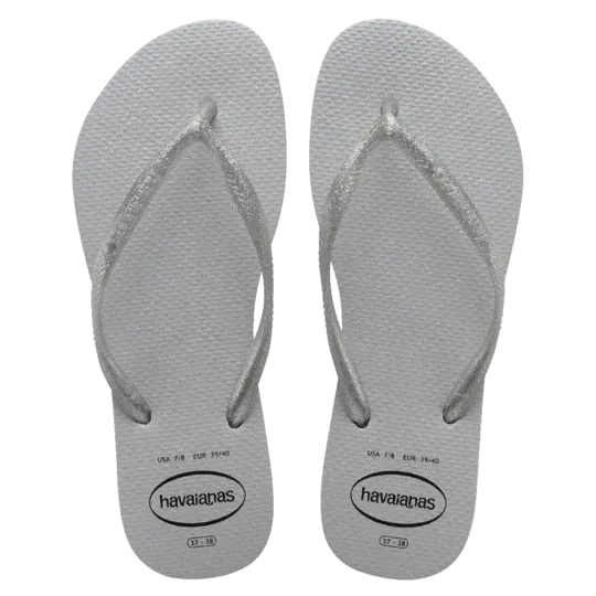 Havaianas Slim Gloss Thongs - Ice Grey