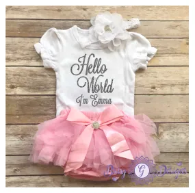 Hello World personalized -silver