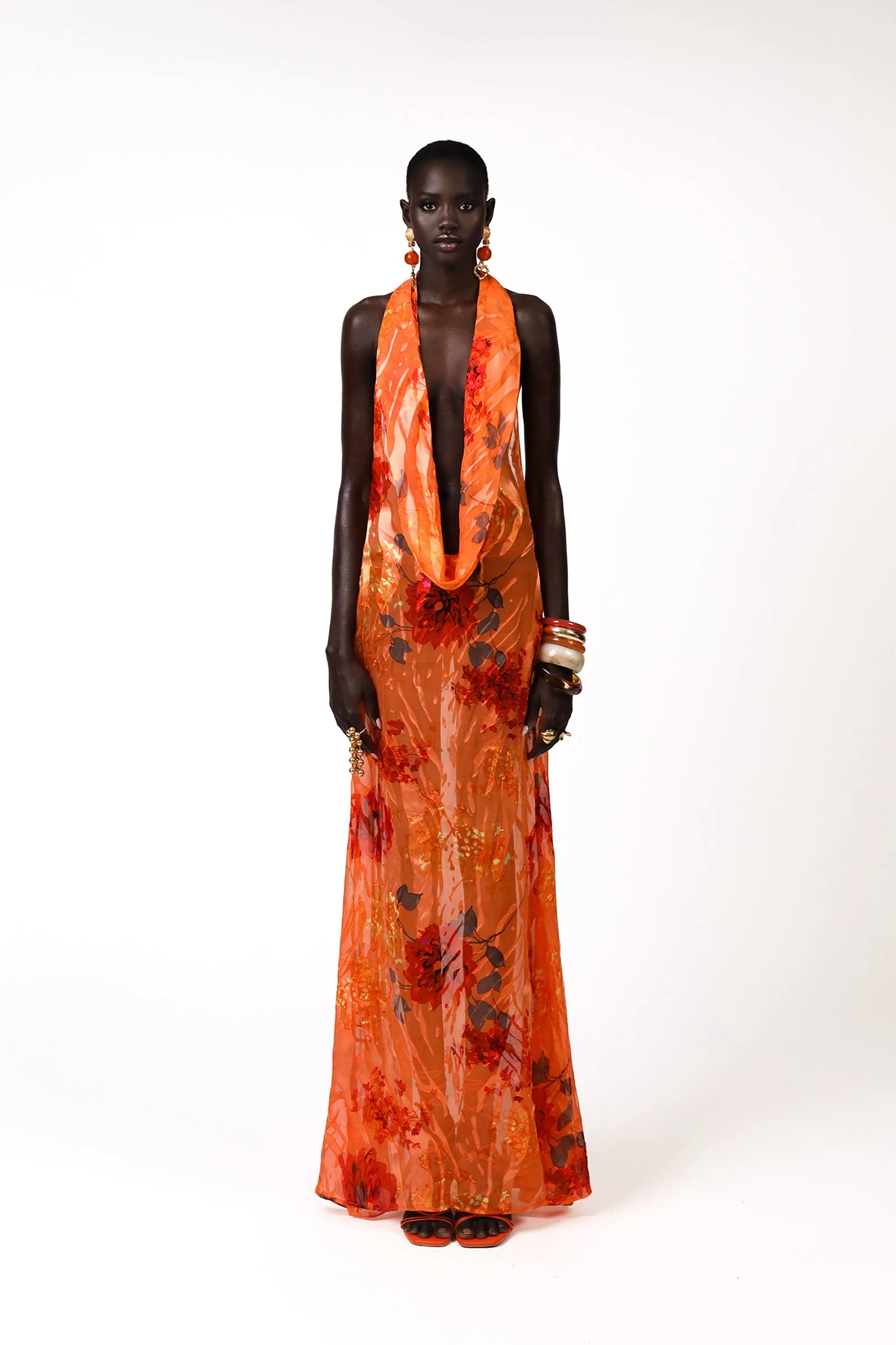 Kept Silk Dress - Orange