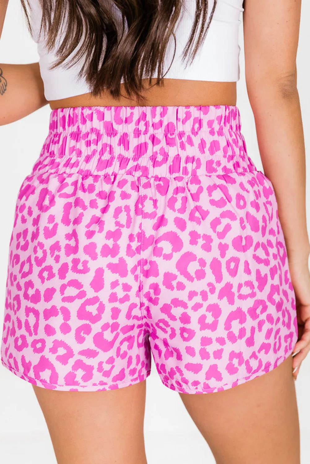 Leopard High Waisted Athletic Shorts