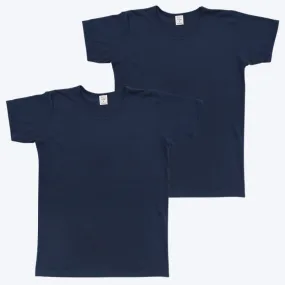 Men's Organic Crew Neck 2 Pack - Navy