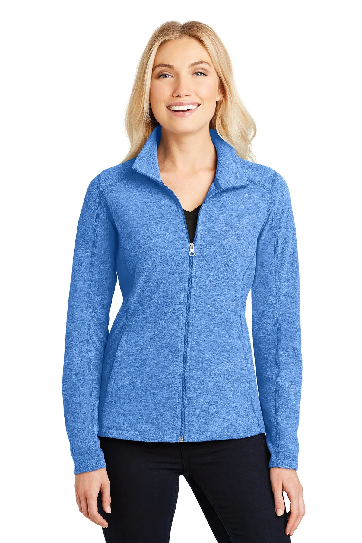 Port Authority® L235 Ladies Heather Microfleece Full-Zip Jacket