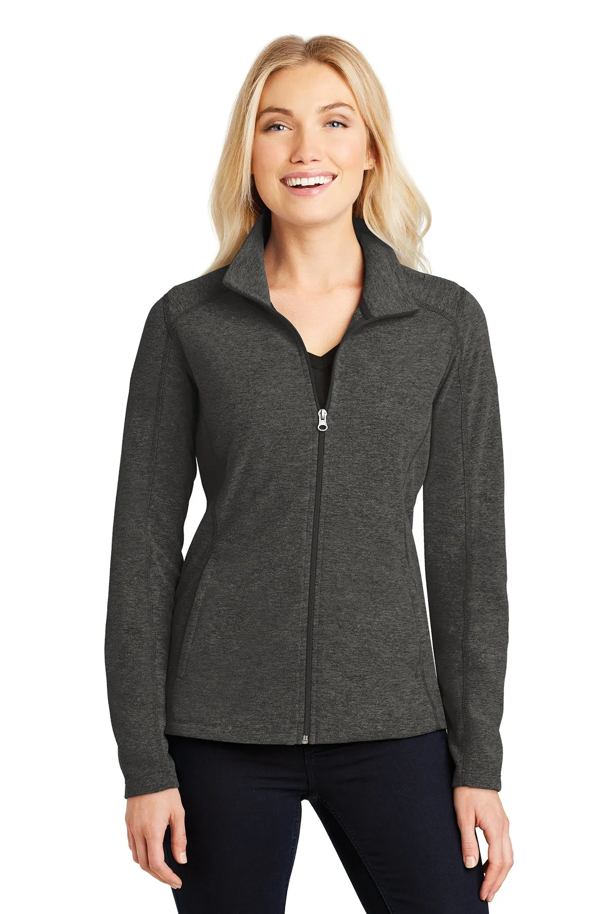 Port Authority® L235 Ladies Heather Microfleece Full-Zip Jacket