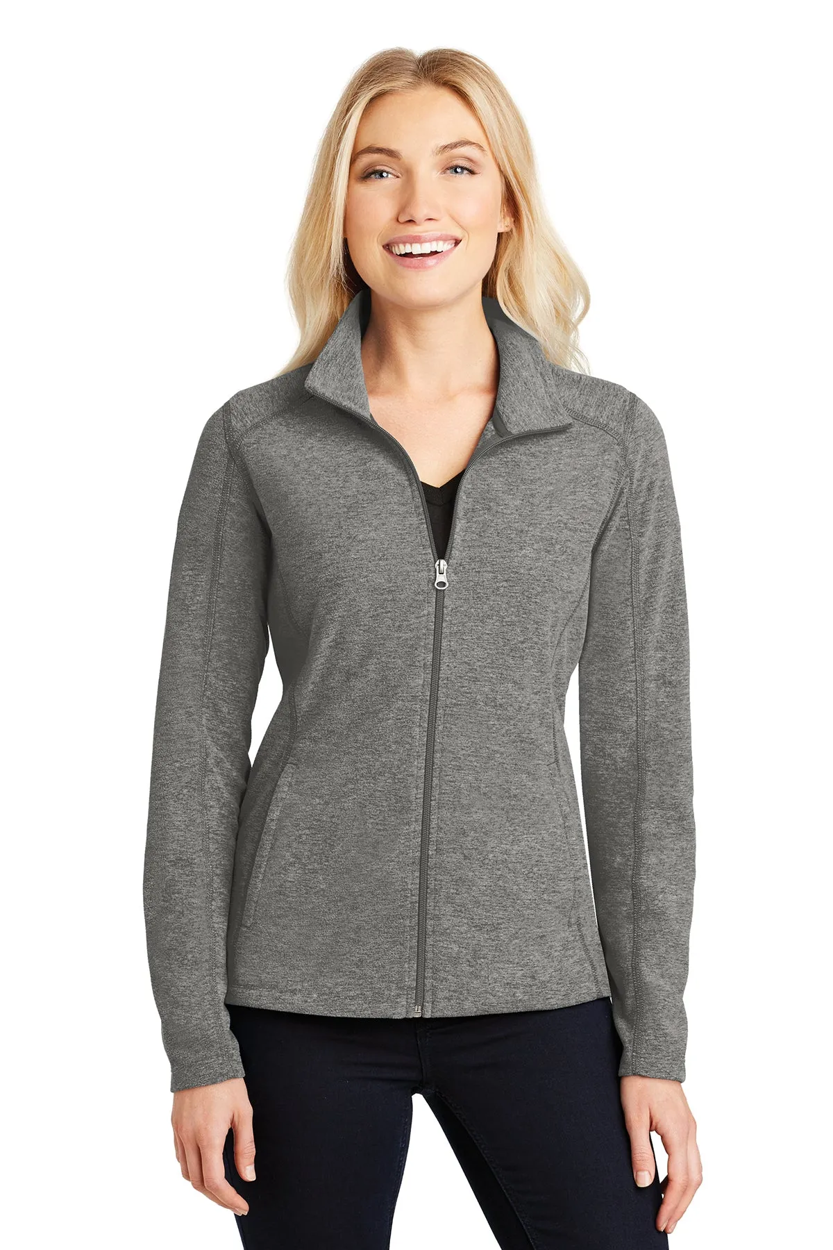 Port Authority® L235 Ladies Heather Microfleece Full-Zip Jacket