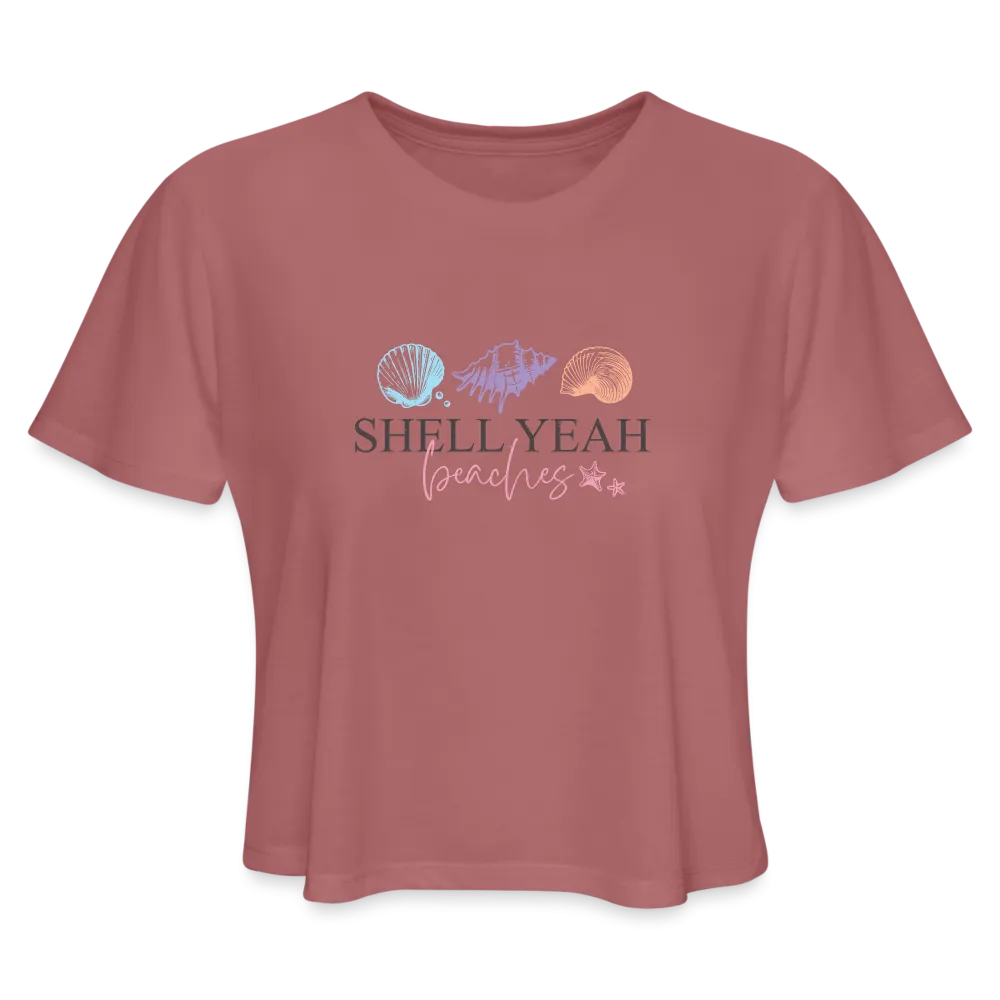 “Shell Yeah Beaches-Cropped T-Shirt”-Women's Cropped T-Shirt