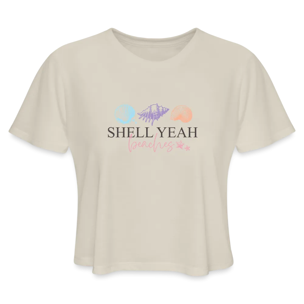 “Shell Yeah Beaches-Cropped T-Shirt”-Women's Cropped T-Shirt