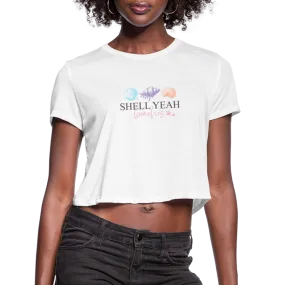 “Shell Yeah Beaches-Cropped T-Shirt”-Women's Cropped T-Shirt