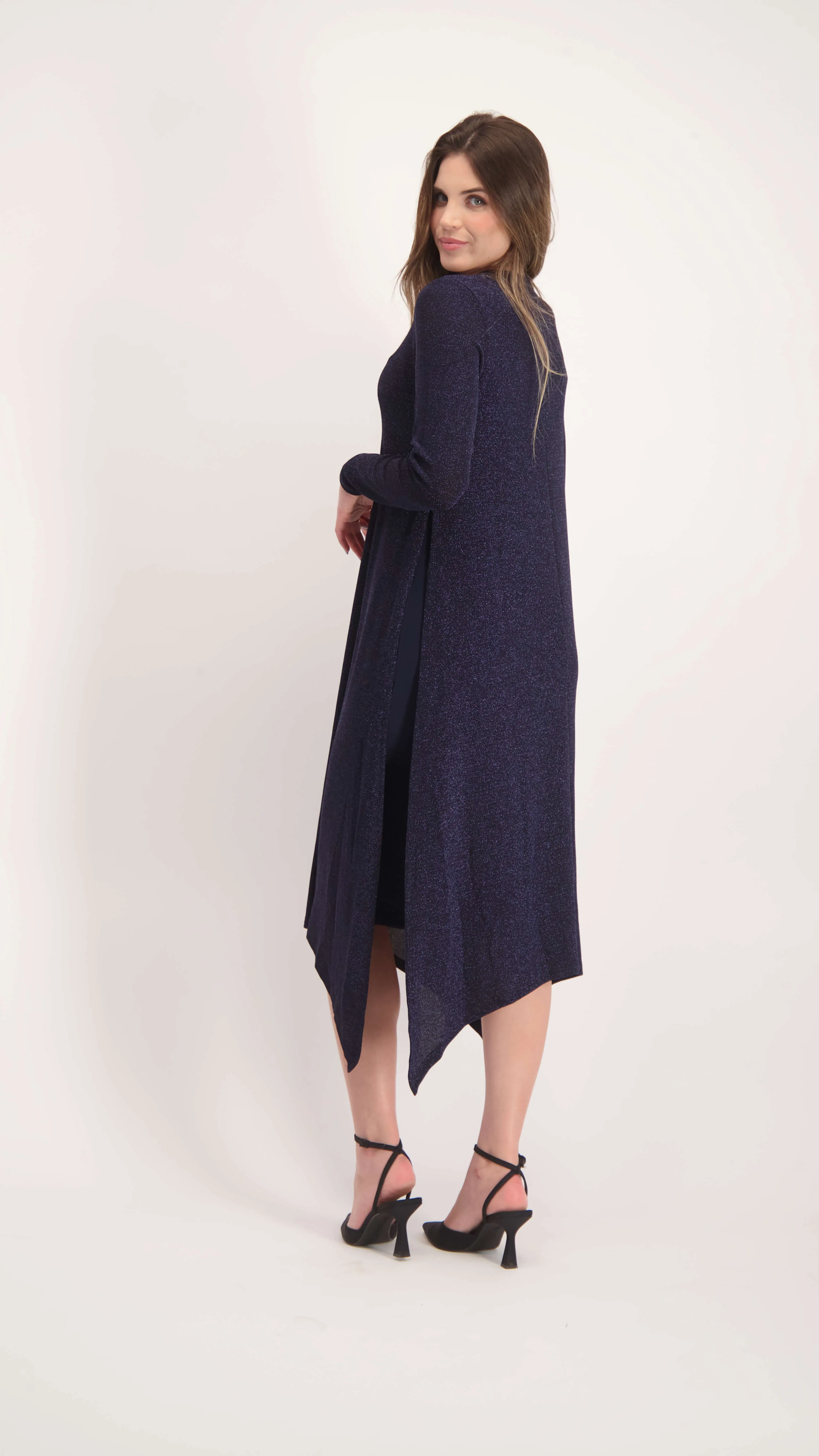 Shine Asymmetric Dress / Navy