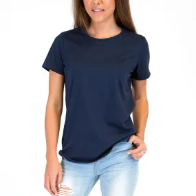 Women's Organic Crew Neck T-shirt Navy