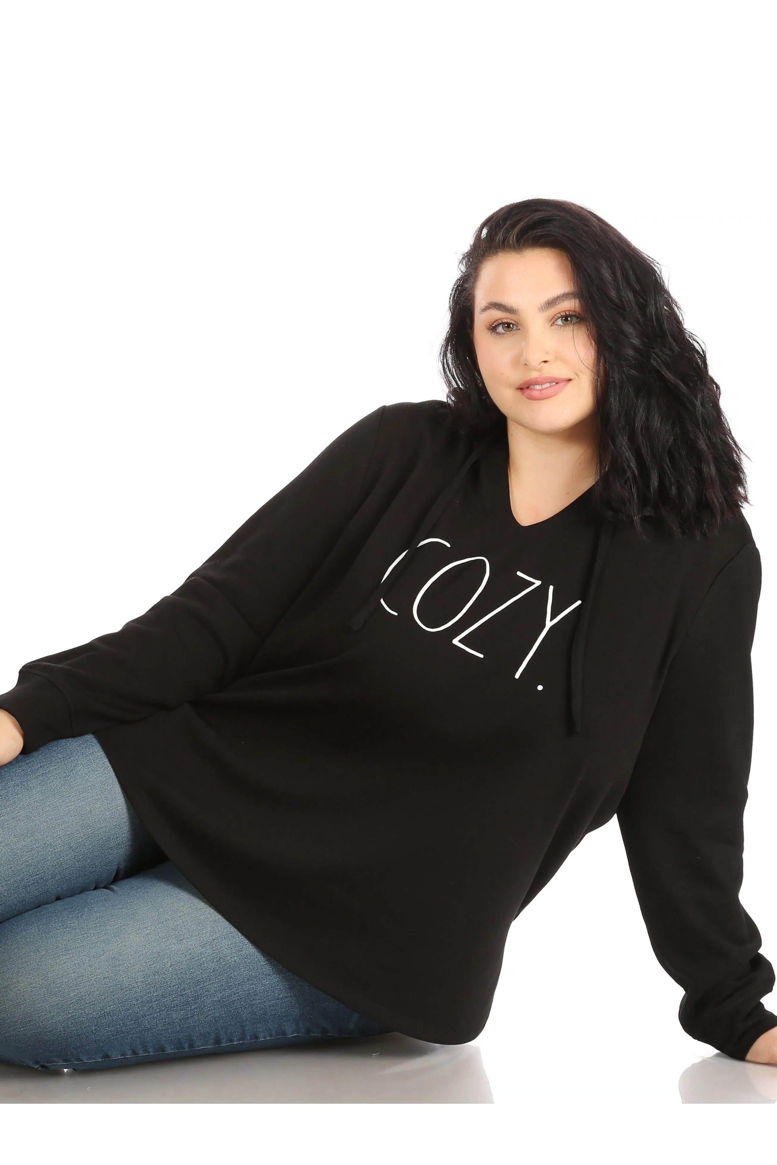 Women's "COZY" Plus Size Pullover Lounge Hoodie